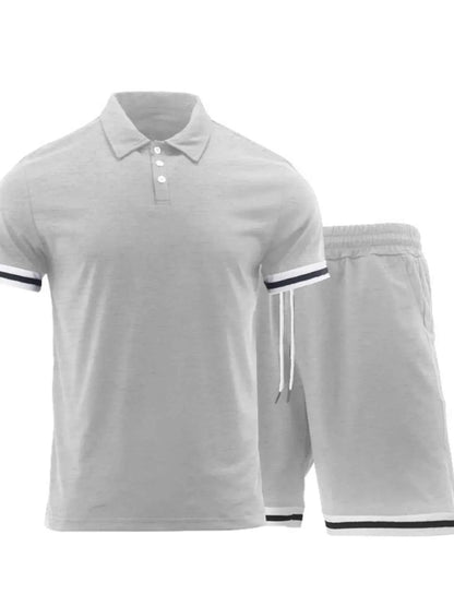 Men's Short Sleeve Polo and Shorts Set