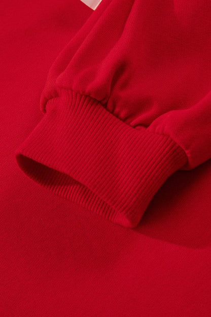 條紋領拼接蝴蝶結衛衣和短褲