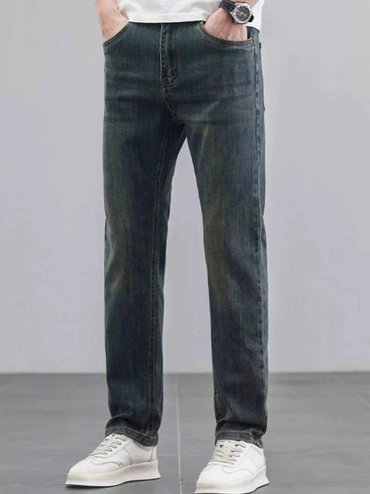 Men's Washed Straight Leg Fit Jeans