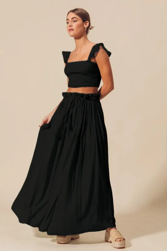 Flowy Top and Maxi Skirt Set for women