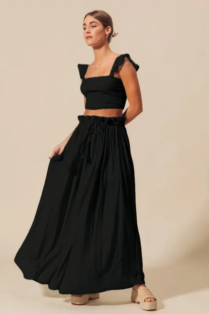 Flowy Top and Maxi Skirt Set for women