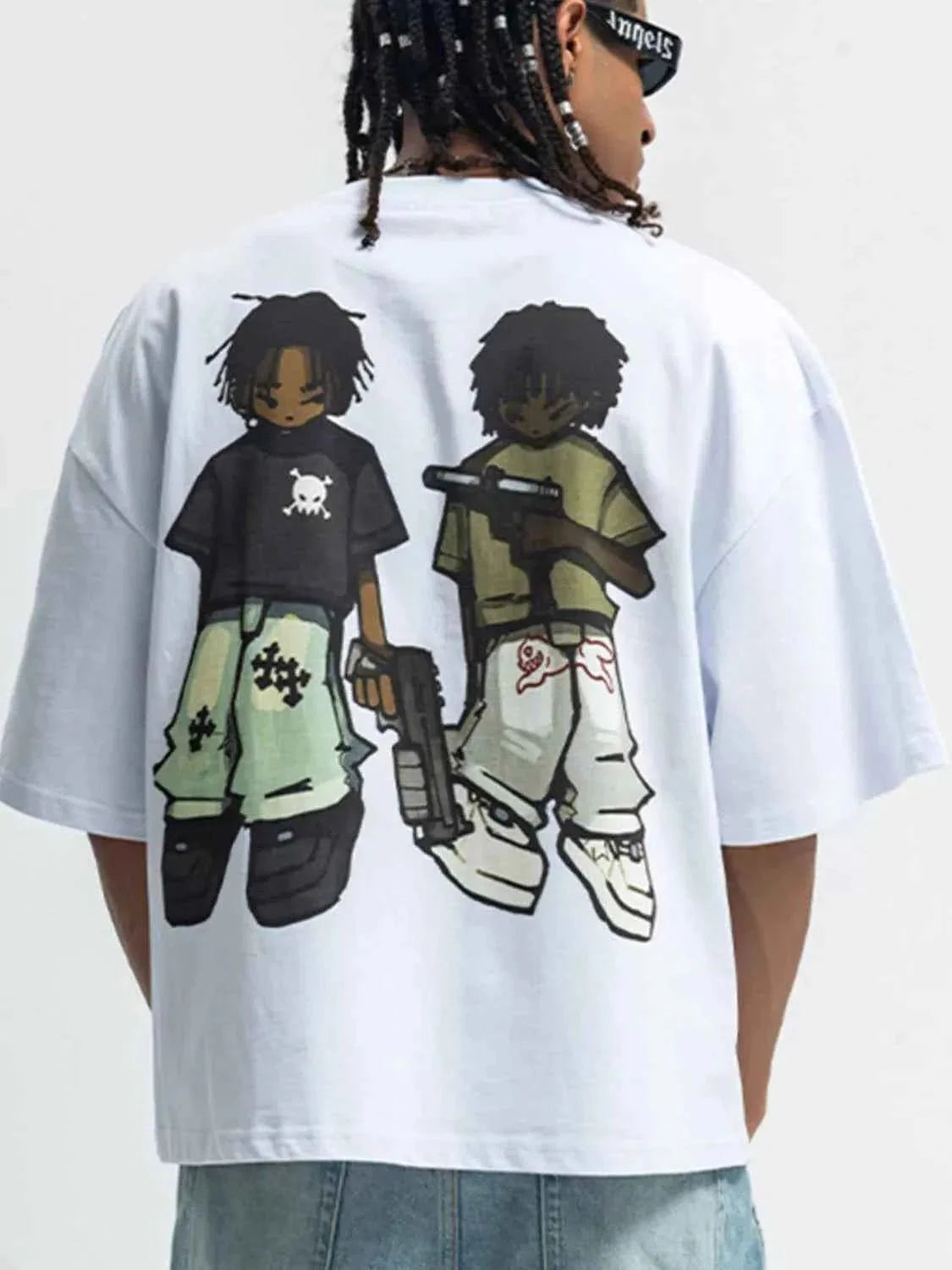 Men's Cartoon Round Neck Half Sleeve T-Shirt