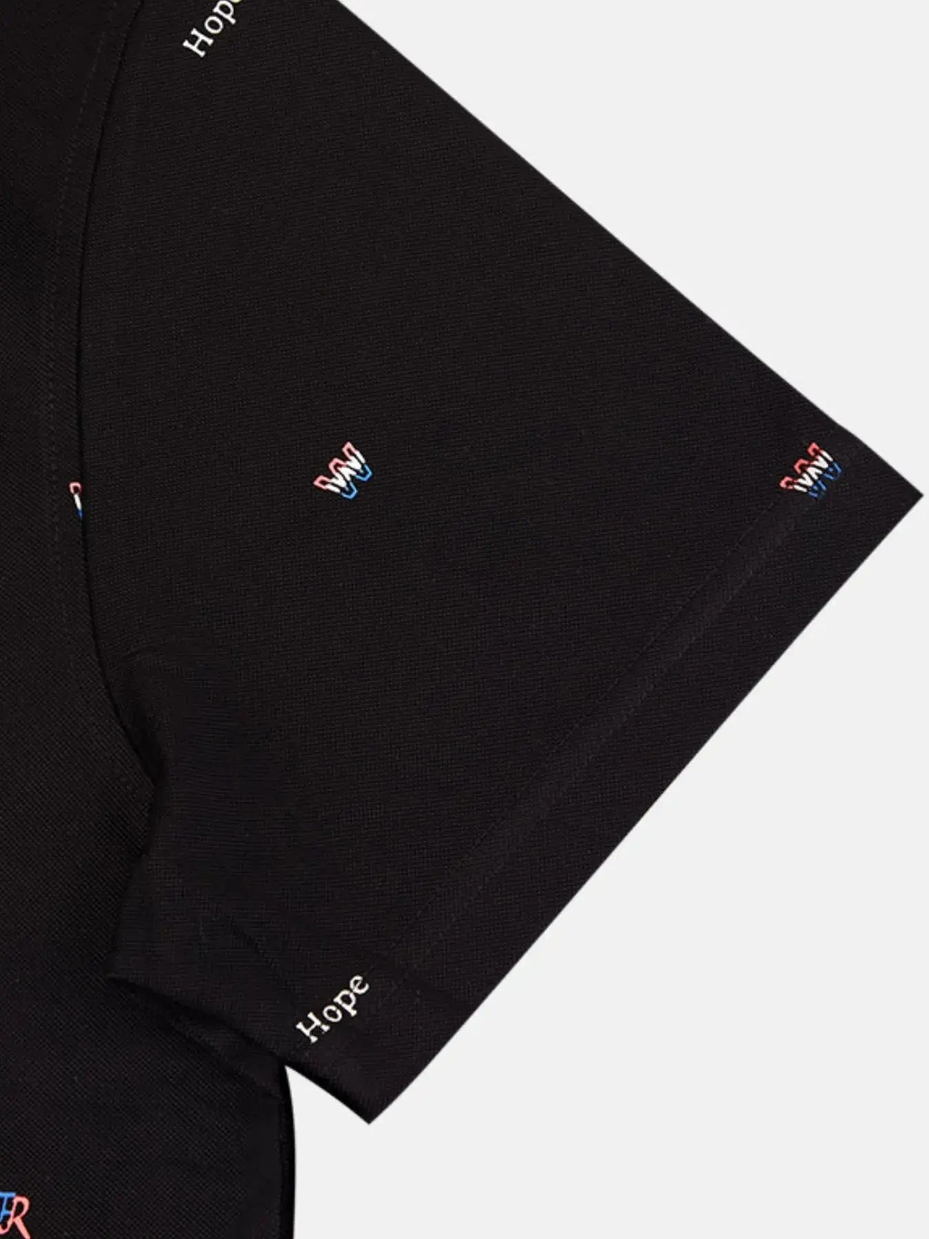 Men's Letter Embroidered Collared Neck Polo