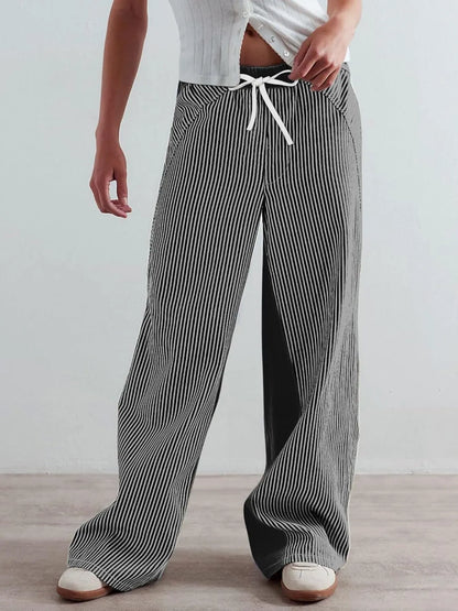 Striped Wide Leg Jeans