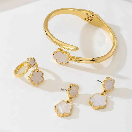 18K Gold-Plated Flower Jewelry Set
