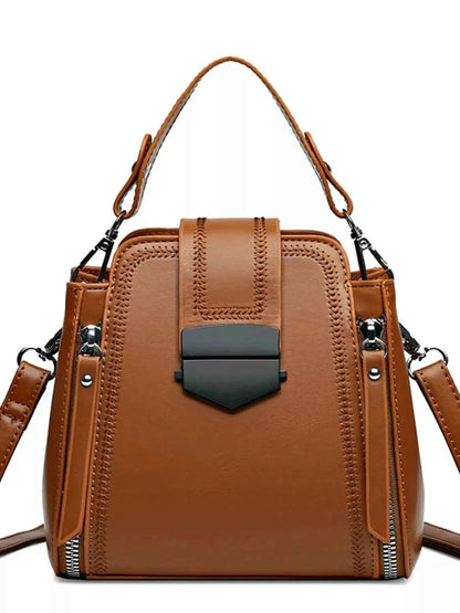 Leather Bucket Crossbody Bag
