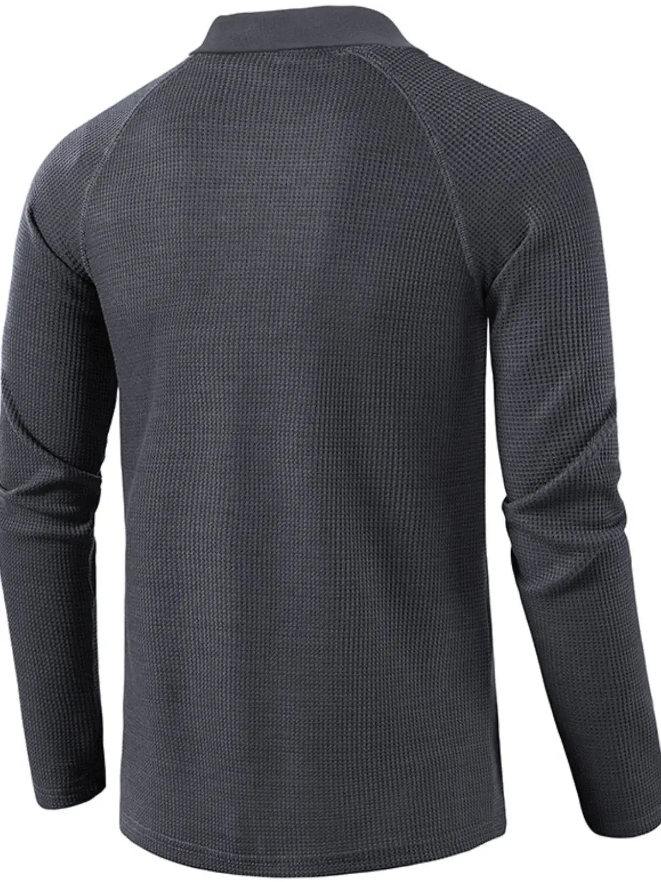 Men's Long Sleeve Textured Polo