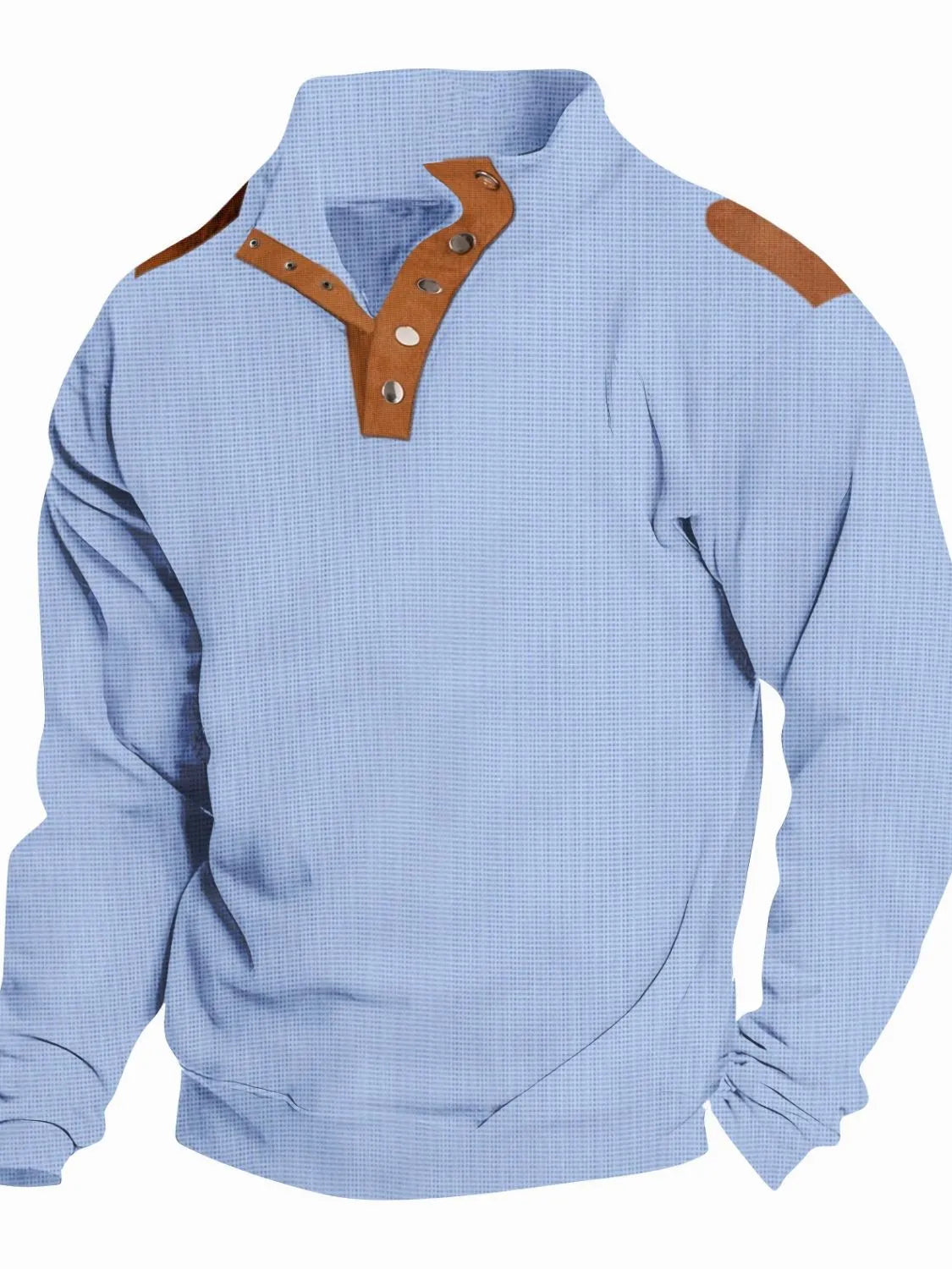 Men's Full Size Quarter Snap Long Sleeve Top Plus Size