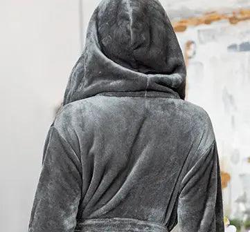 女士毛絨連帽浴袍 - 在家享受水療般的舒適體驗