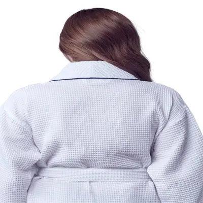 女士華夫格滾邊浴袍 – 輕盈舒適，享受水療般的愜意體驗