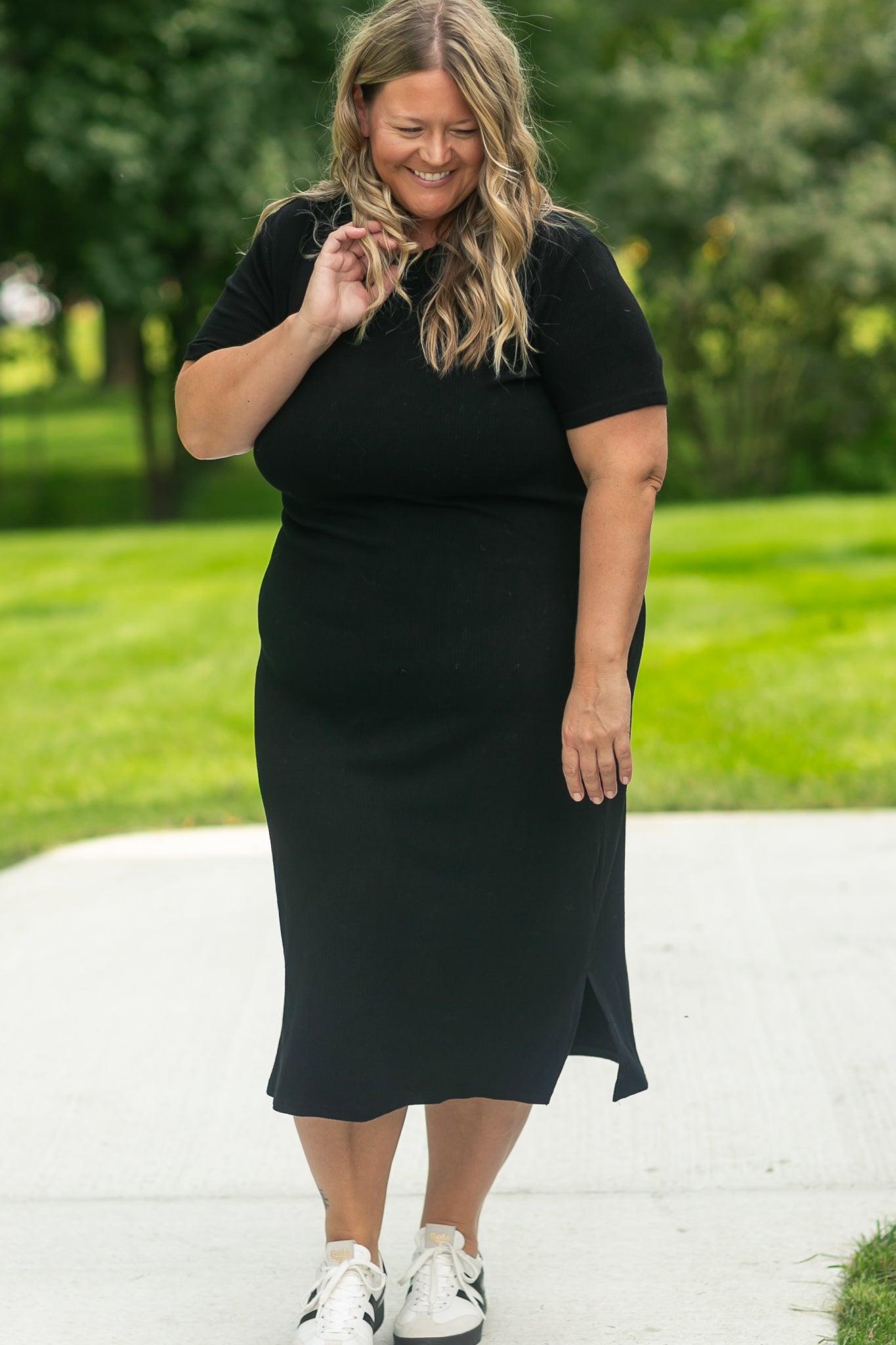 貝勒羅紋T卹洋裝