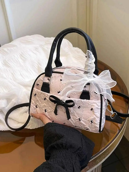 Chic Ruched Bow : Crossbody Bag