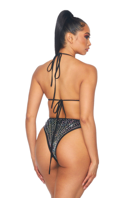 Beaded Halter Bodysuit