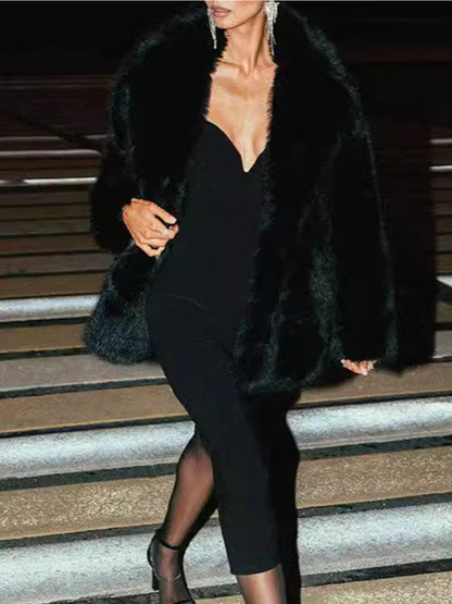 Elegant Sophisticated  Formal Wear V-neck Winter Coat