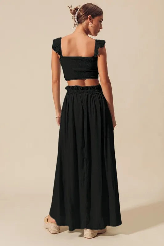 Flowy Top and Maxi Skirt Set for women