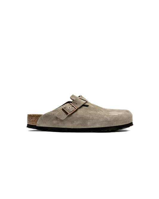 Birkenstock Boston Soft Footbed Suede Clog – Taupe (Unisex)