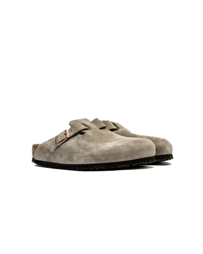 Birkenstock Boston Soft Footbed Suede Clog – Taupe (Unisex)