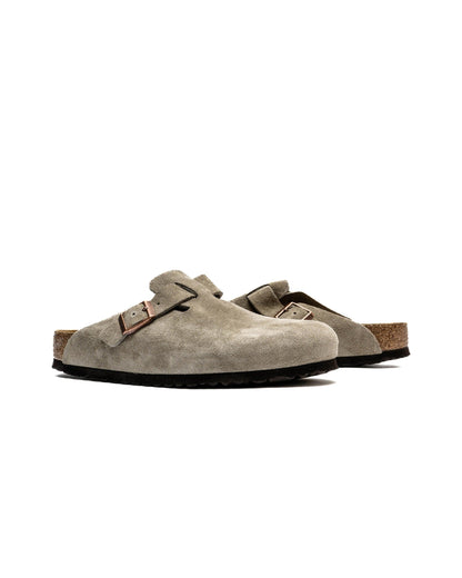 Birkenstock Boston Soft Footbed Suede Clog – Taupe (Unisex)