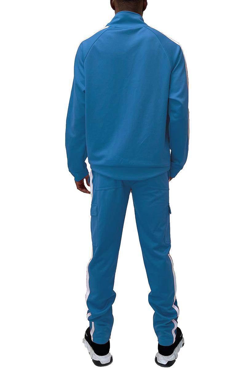 Conjunto de 2 piezas de chaqueta y pantalón cargo negro para hombre