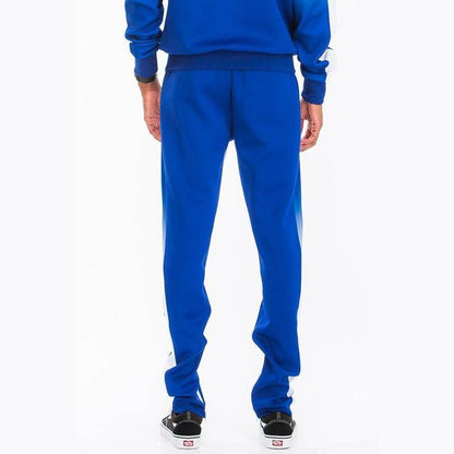 Men's White/Blue Full Zip Ombre Track Suit