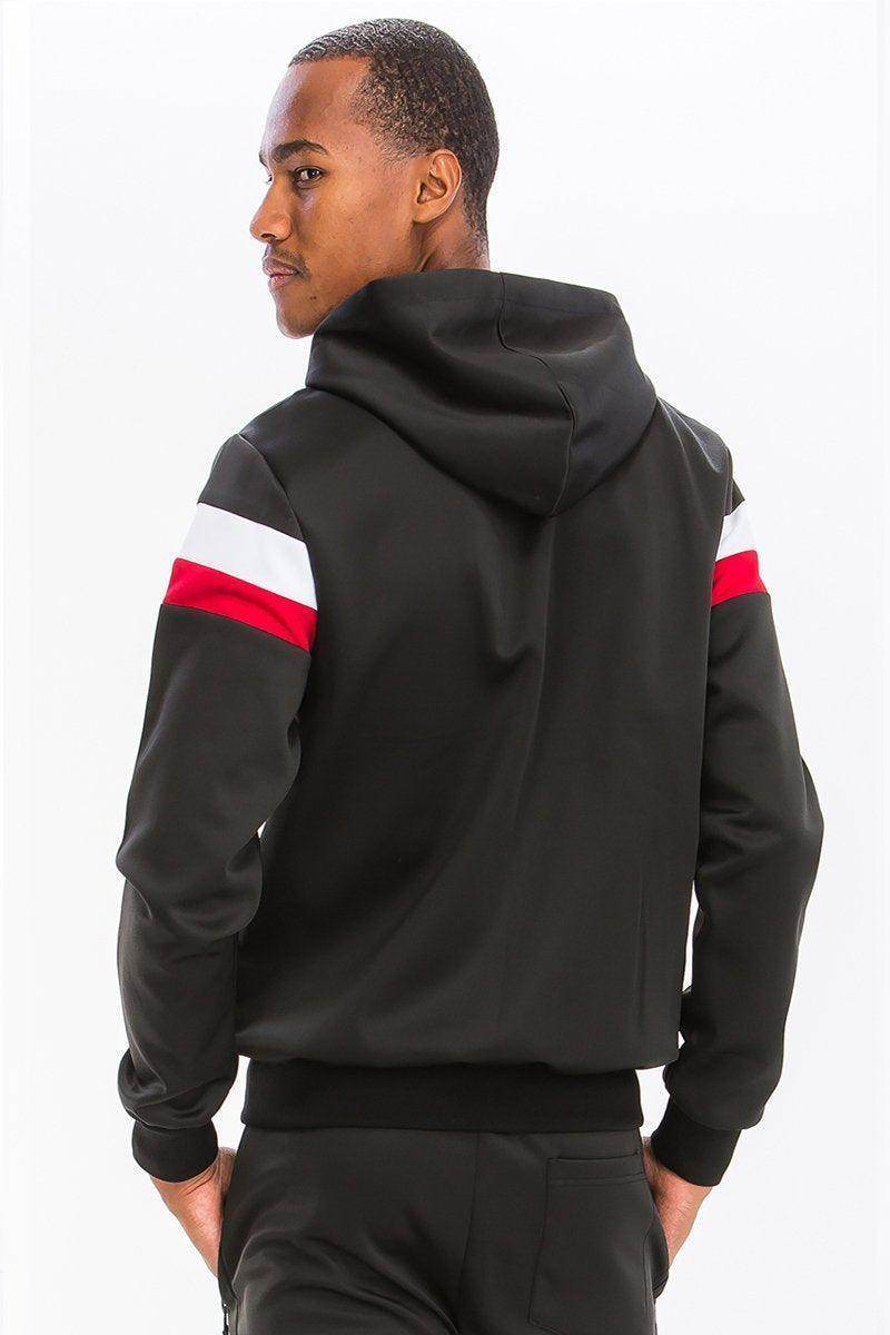 Chándal negro y rojo para hombre - Conjunto de 2 piezas