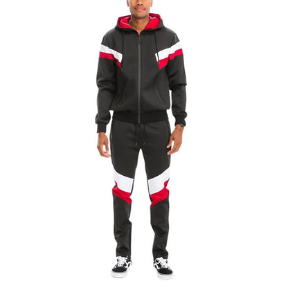 Chándal negro y rojo para hombre - Conjunto de 2 piezas