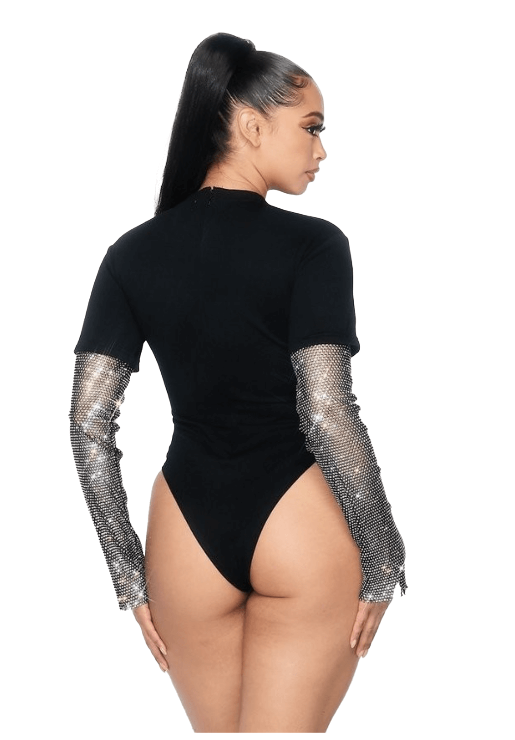 Rhinestone Sleeve Bodysuit