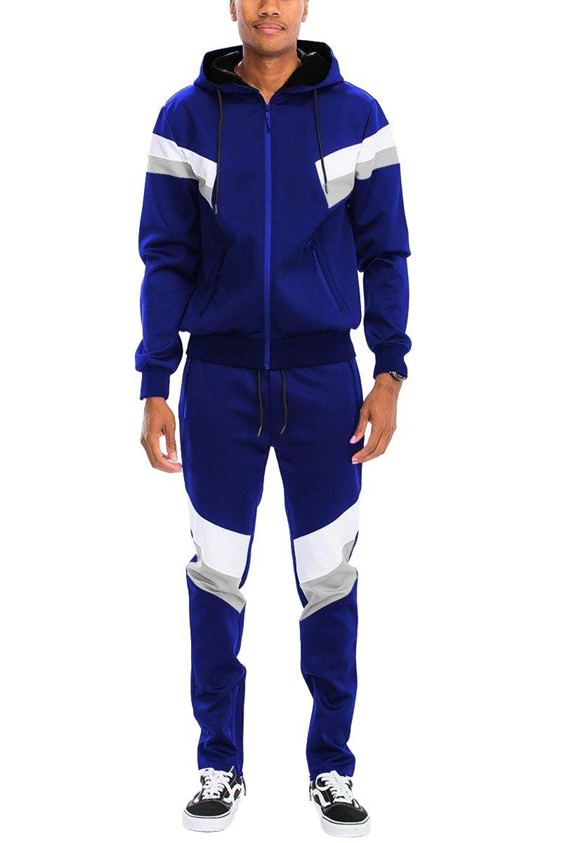 男士藍黑白運動套裝