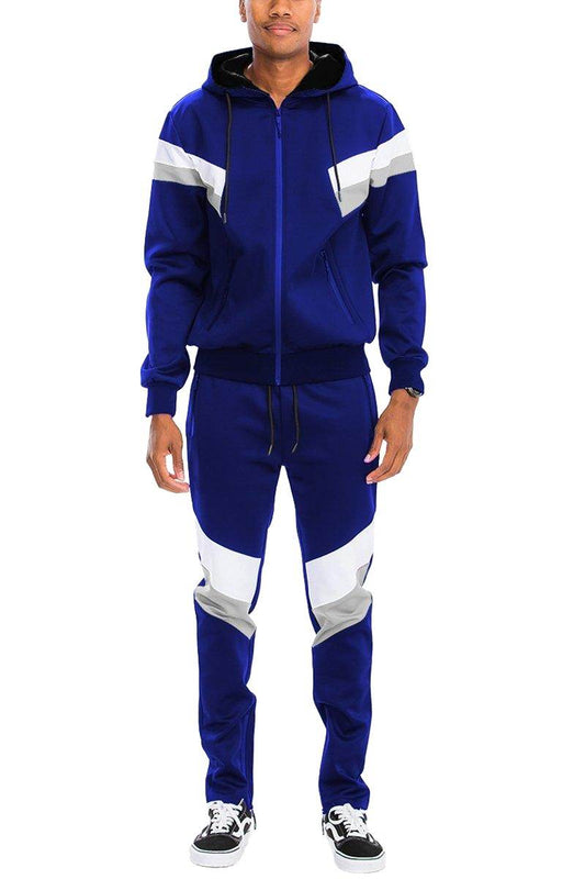 男士藍黑白運動套裝