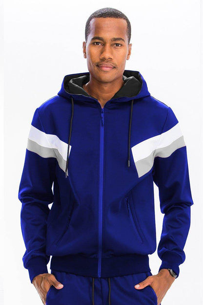 男士藍黑白運動套裝