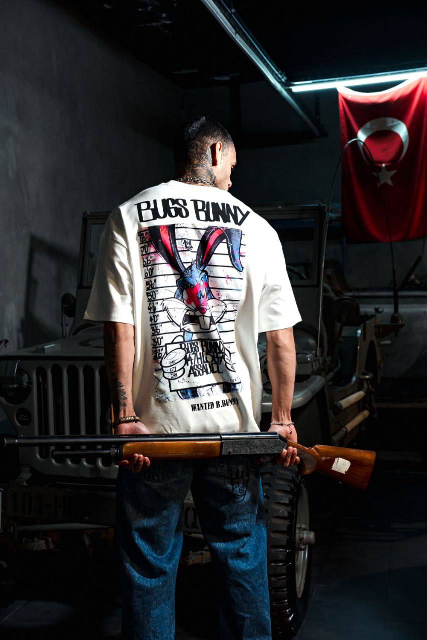Men's Oversize 'Bugs Bunny' Graphic T-Shirt - Streetwear Looney Tunes Tee