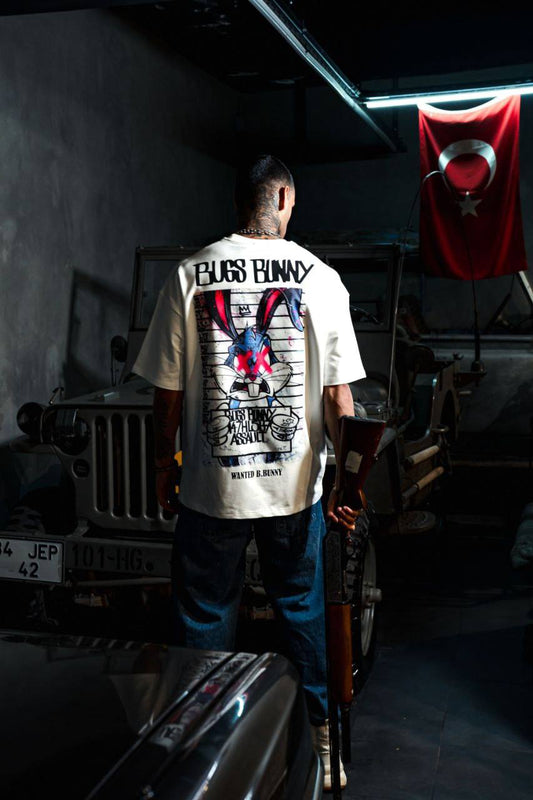 Men's Oversize 'Bugs Bunny' Graphic T-Shirt - Streetwear Looney Tunes Tee
