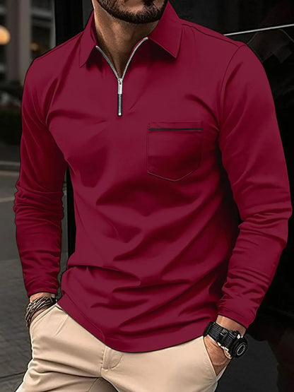 Miami Men's Long Sleeve Polo Plus Size