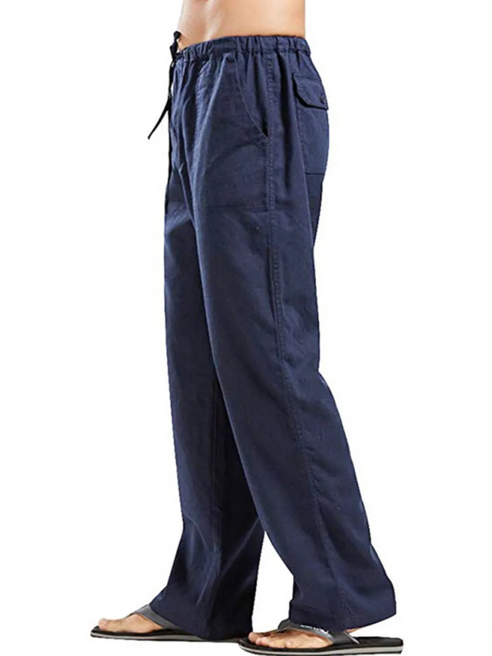 Men's Full Size Drawstring Pants with Pockets Plus Size