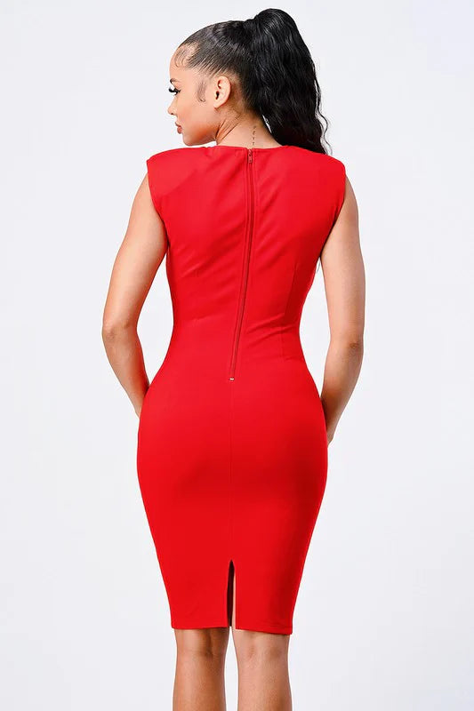 漁網緊身中長連身裙