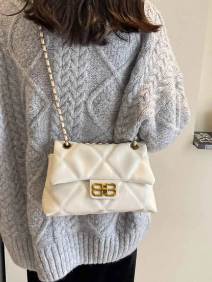 Quilted Flap Chain Crossbody Bag