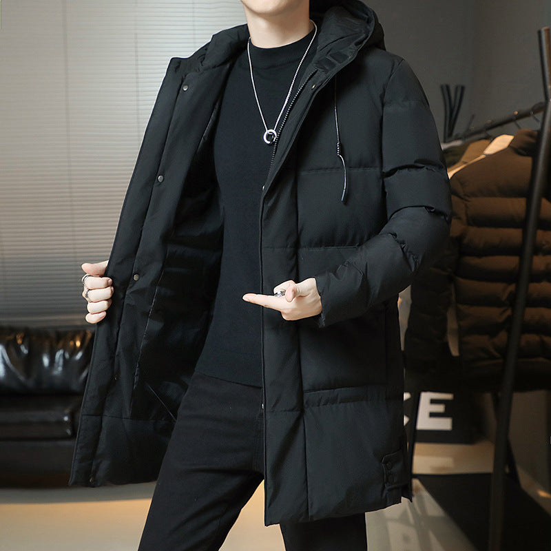 男士冬季休閒保暖連帽加大尺寸男士棉質服裝