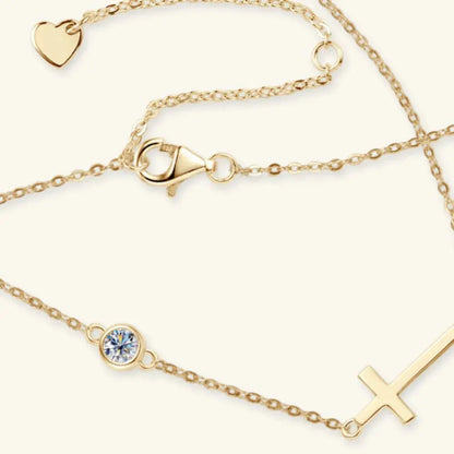Cross 925 Sterling Silver Moissanite Necklace