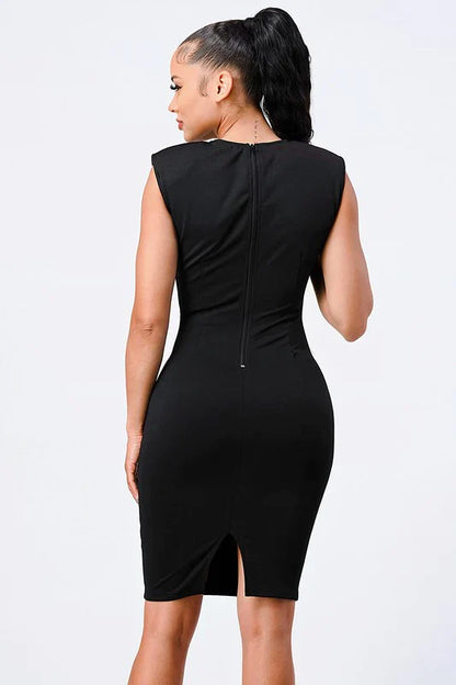 漁網緊身中長連身裙