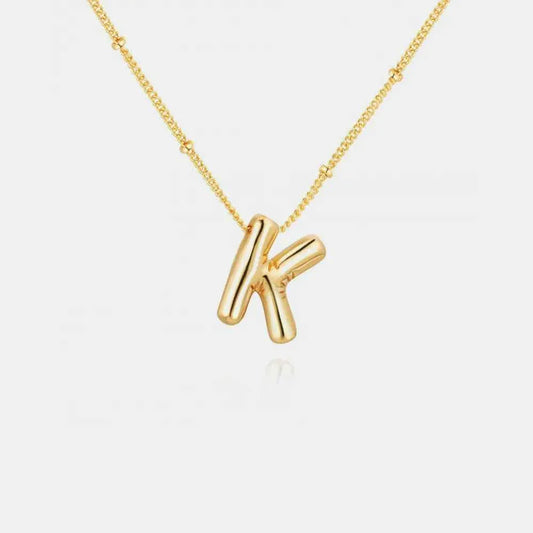 Gold-Plated Bubble Initial Necklace