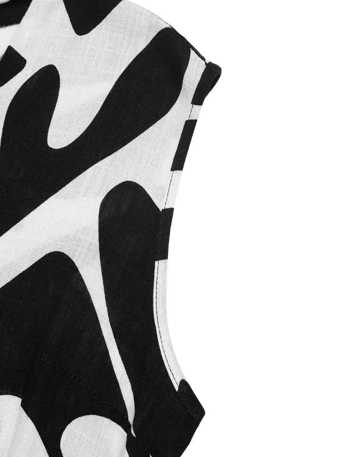 Printed Sleeveless : Wide Leg Jumpsuit