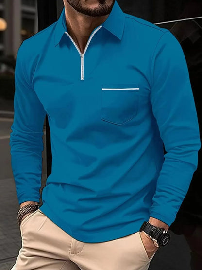 Miami Men's Long Sleeve Polo Plus Size