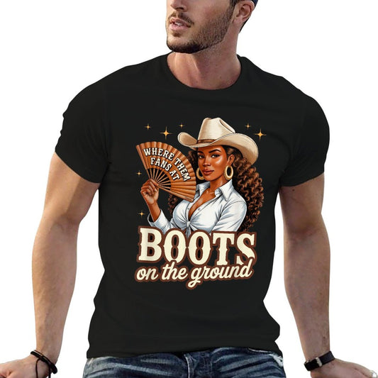 Boots On Ground Juneteenth Cowgirl Western Rodeo Black Women Odor-resistant T-Shirt