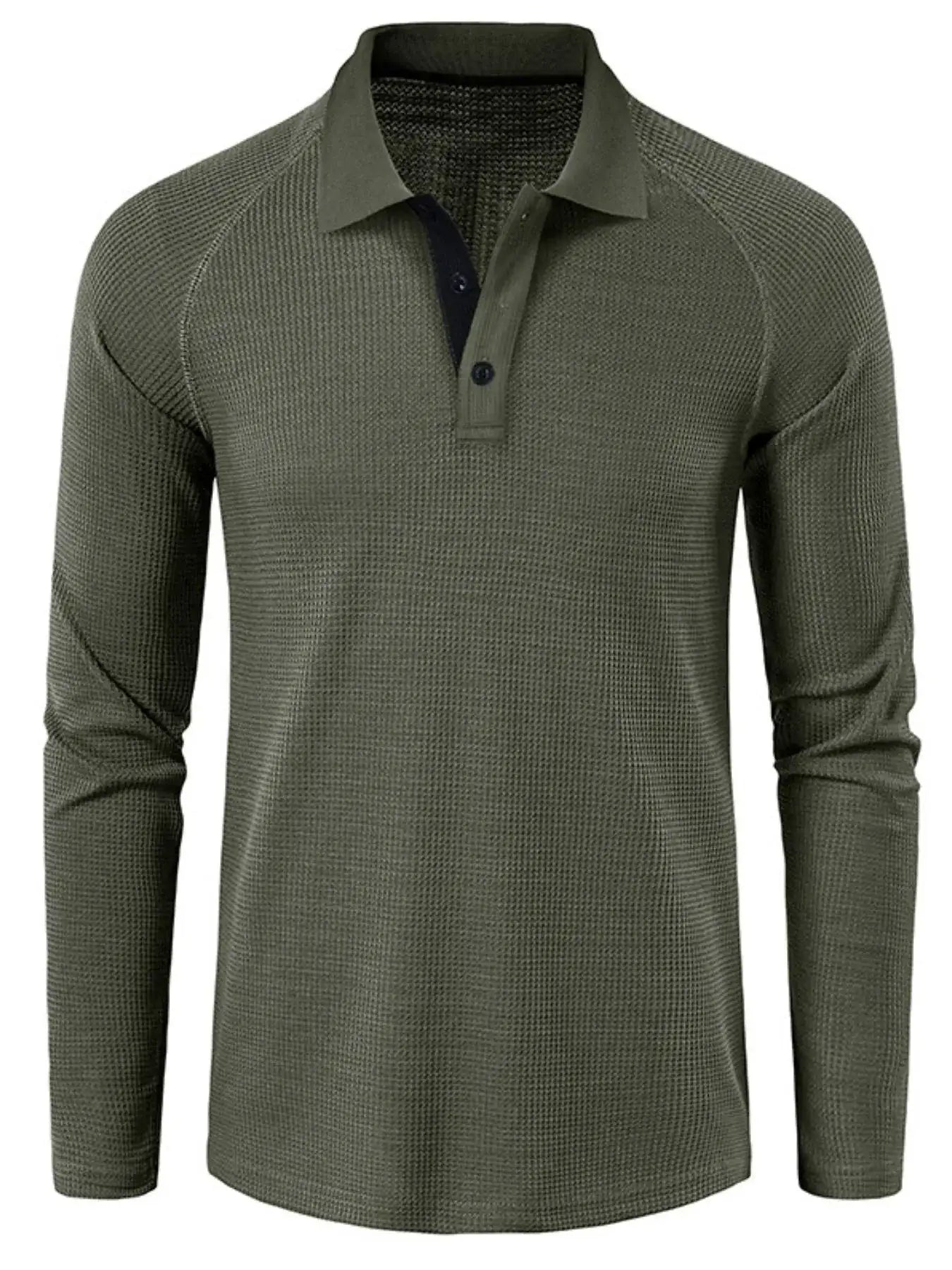 Men's Long Sleeve Textured Polo
