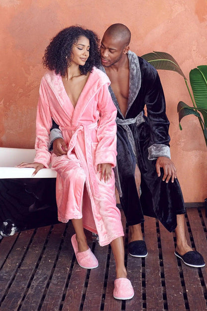 女士毛絨連帽浴袍 - 在家享受水療般的舒適體驗