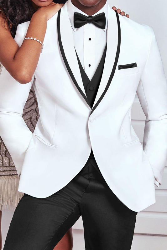"Crew" White Tuxedo Jacket Shawl (Separates)