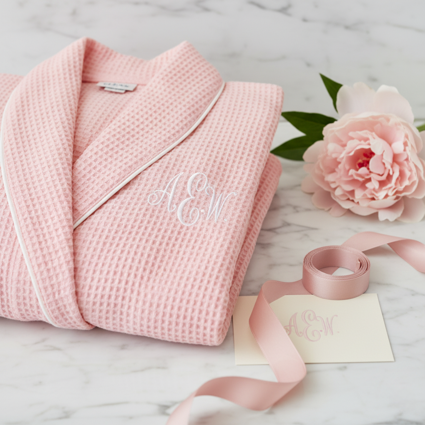 女士華夫格滾邊浴袍 – 輕盈舒適，享受水療般的愜意體驗