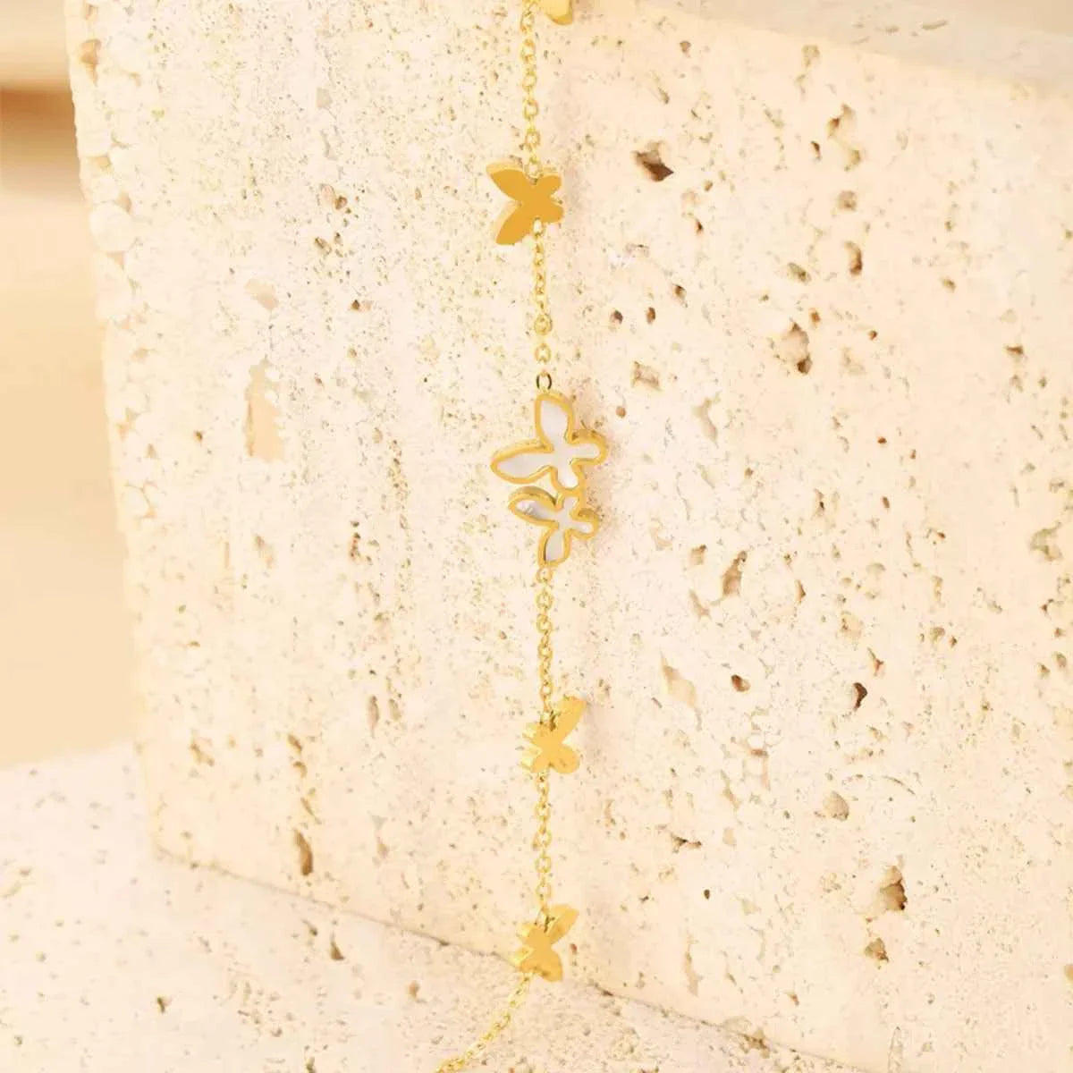 18K Gold-Plated Butterfly Charm Bracelet