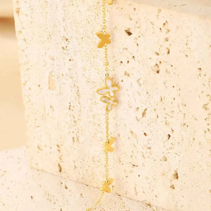18K Gold-Plated Butterfly Charm Bracelet