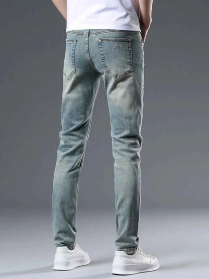 Trendy Washed Slim Fit Denim Jeans for Men